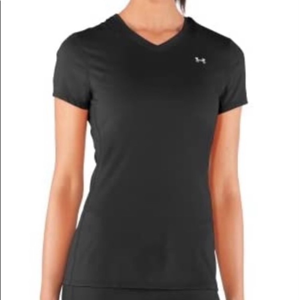 Under Armour black v neck short sleeve size Large